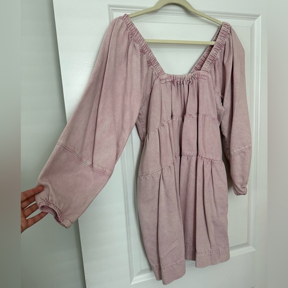 Free people pink denim dress - Picture 1 of 4